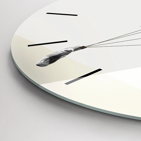 Wanduhr glas rund Abstrakte Tänzerin