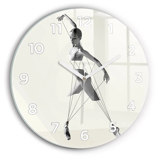 Wanduhr glas rund Abstrakte Tänzerin