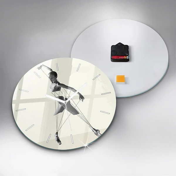Wanduhr glas rund Abstrakte Tänzerin