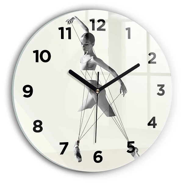 Wanduhr glas rund Abstrakte Tänzerin