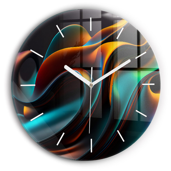 Wanduhr glas rund Futuristische Welle