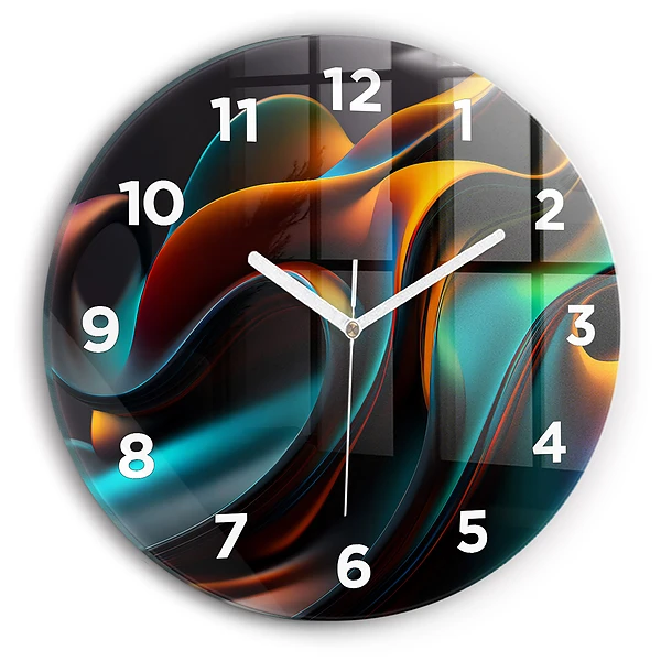 Wanduhr glas rund Futuristische Welle
