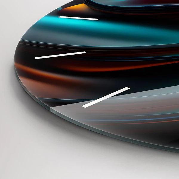 Wanduhr glas rund Futuristische Welle