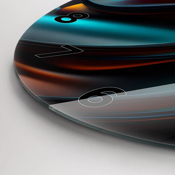 Wanduhr glas rund Futuristische Welle