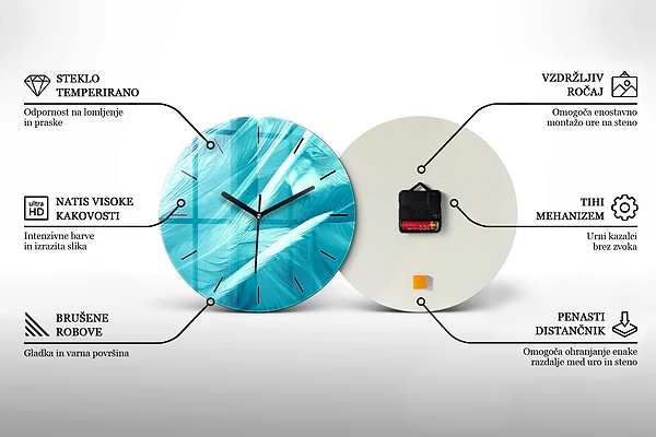 Wanduhr glas rund Magischer Wald und Gebirge
