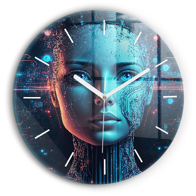 Wanduhr glas rund Künstliche Intelligenz