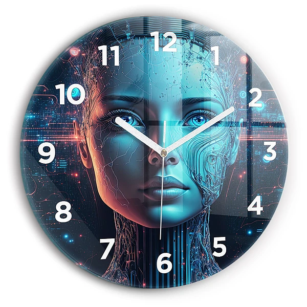 Wanduhr glas rund Künstliche Intelligenz