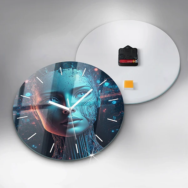 Wanduhr glas rund Künstliche Intelligenz
