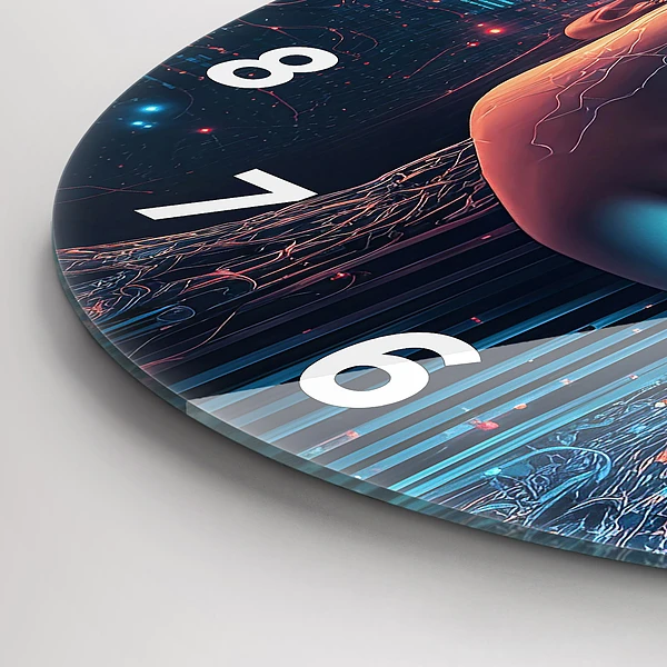 Wanduhr glas rund Künstliche Intelligenz