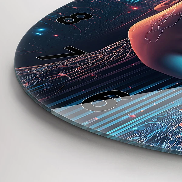 Wanduhr glas rund Künstliche Intelligenz