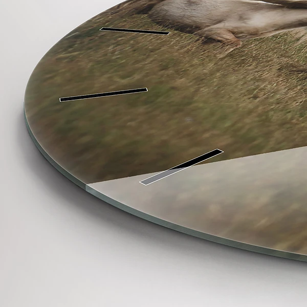Wanduhr rund mit motiv Pferde im Galopp