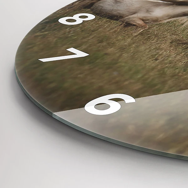Wanduhr rund mit motiv Pferde im Galopp