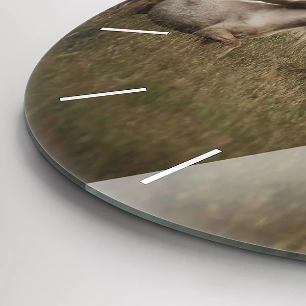 Wanduhr rund mit motiv Pferde im Galopp