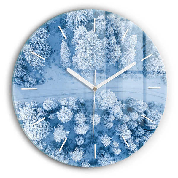 Wanduhr rund mit motiv Wald aus der Vogelperspektive Drohne