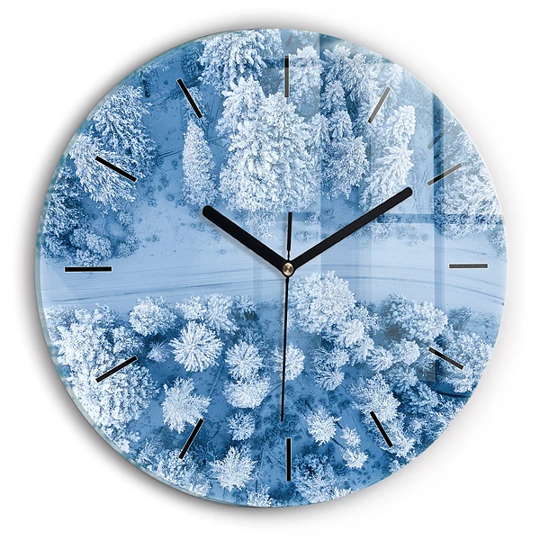 Wanduhr rund mit motiv Wald aus der Vogelperspektive Drohne