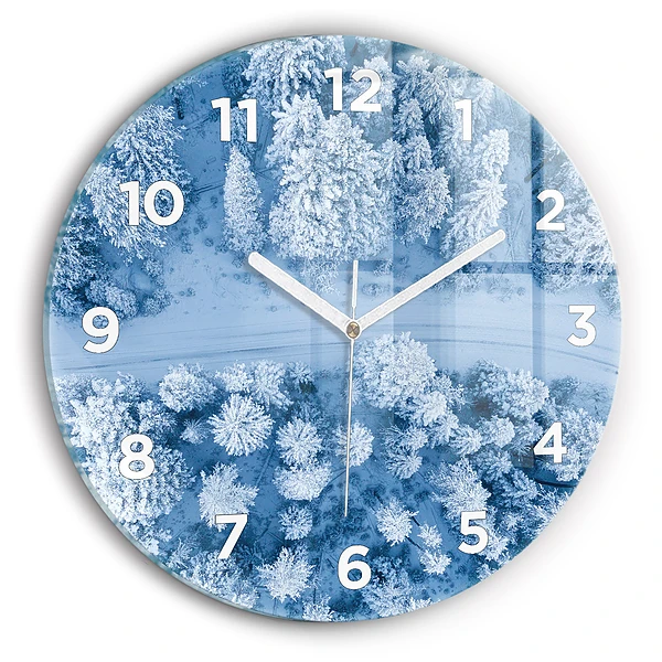 Wanduhr rund mit motiv Wald aus der Vogelperspektive Drohne