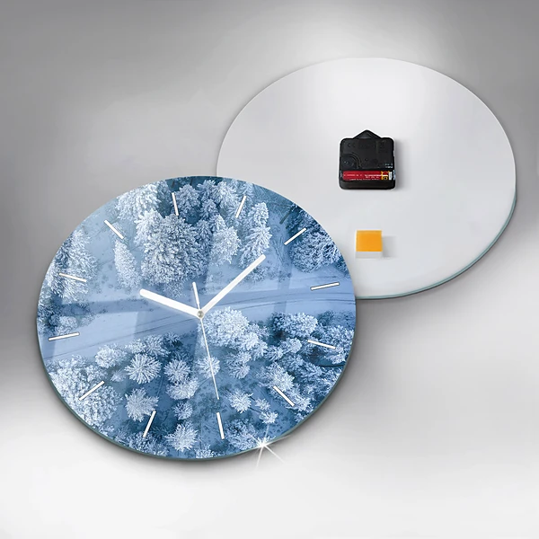 Wanduhr rund mit motiv Wald aus der Vogelperspektive Drohne