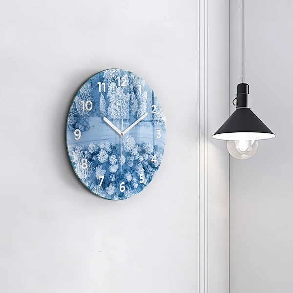 Wanduhr rund mit motiv Wald aus der Vogelperspektive Drohne