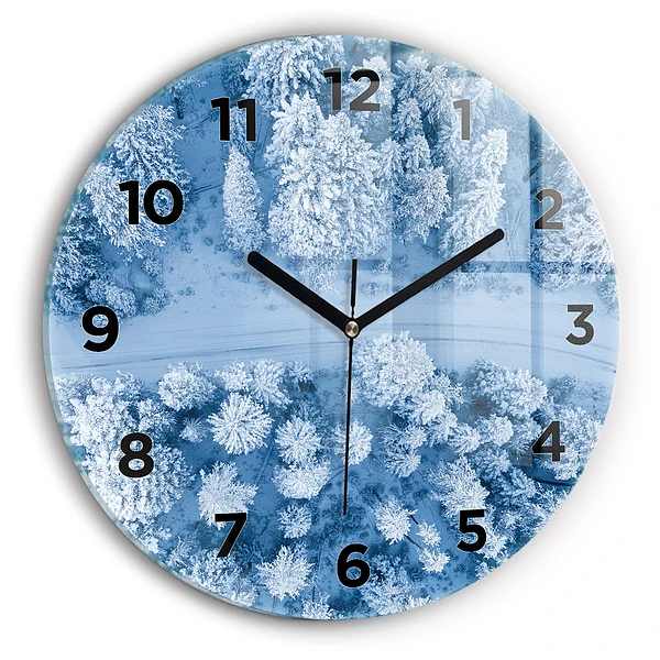 Wanduhr rund mit motiv Wald aus der Vogelperspektive Drohne