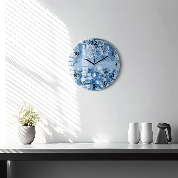 Wanduhr rund mit motiv Wald aus der Vogelperspektive Drohne