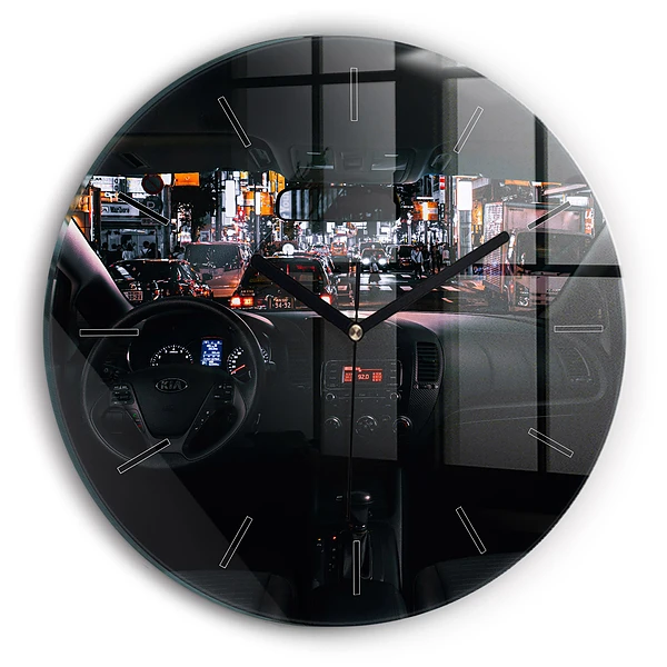 Wanduhr rund mit motiv Auto in Tokio