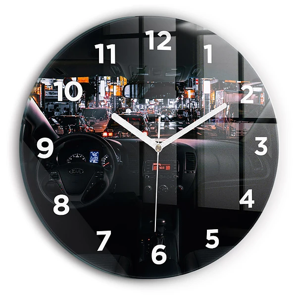 Wanduhr rund mit motiv Auto in Tokio