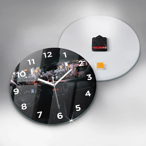Wanduhr rund mit motiv Auto in Tokio