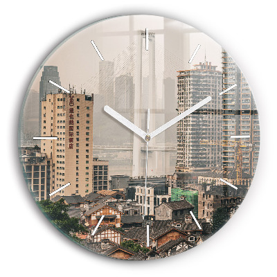 Wanduhr glas rund Alte Stadt in Chongqing