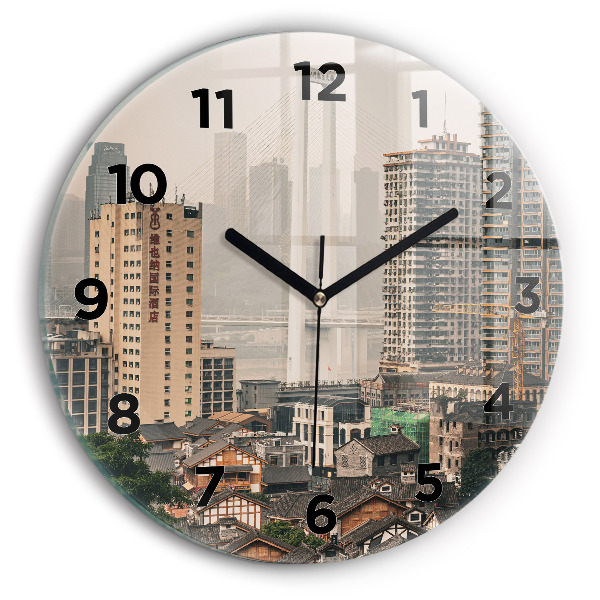 Wanduhr glas rund Alte Stadt in Chongqing
