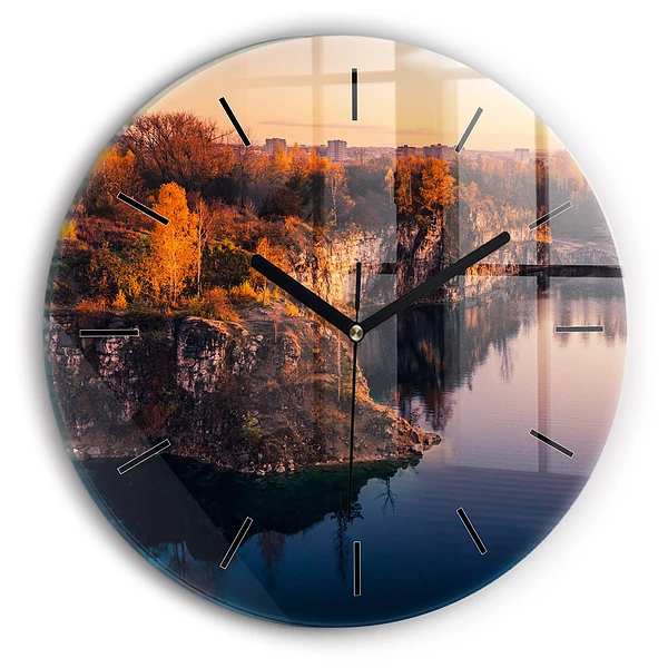Wanduhr rund Krakauer See Zakrzówek Herbst