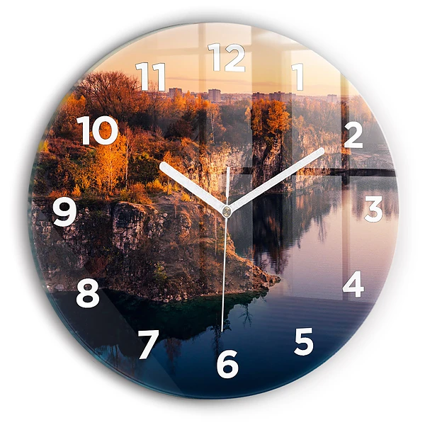 Wanduhr rund Krakauer See Zakrzówek Herbst
