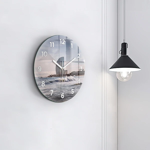 Wanduhr rund mit motiv Surfer in Barcelona