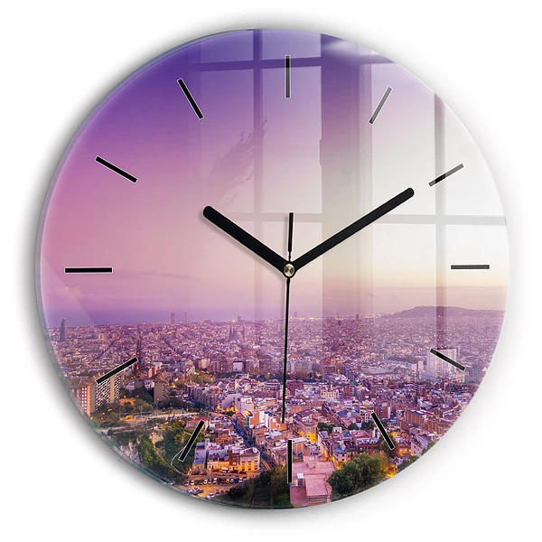 Wanduhr rund mit motiv Barcelona Bunker El Carmel