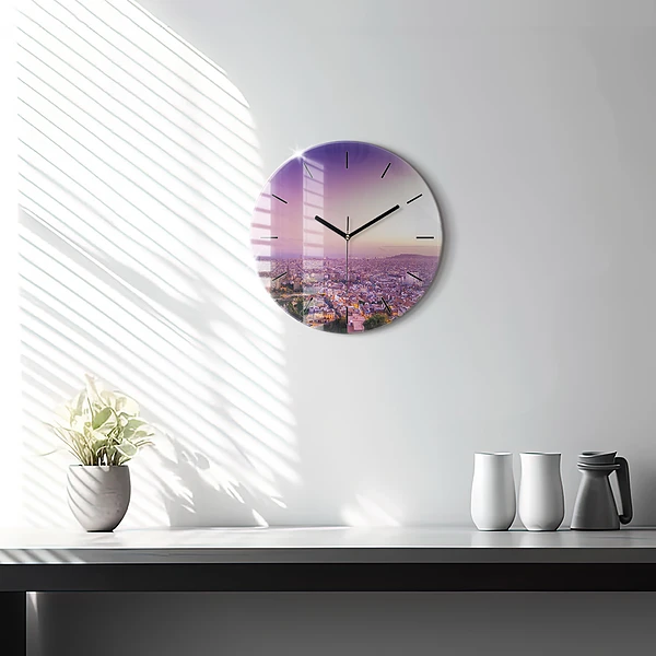 Wanduhr rund mit motiv Barcelona Bunker El Carmel