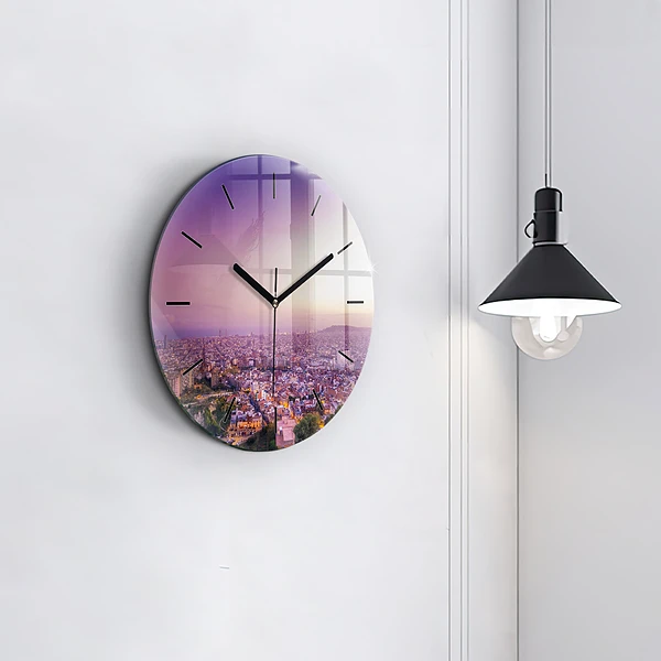 Wanduhr rund mit motiv Barcelona Bunker El Carmel