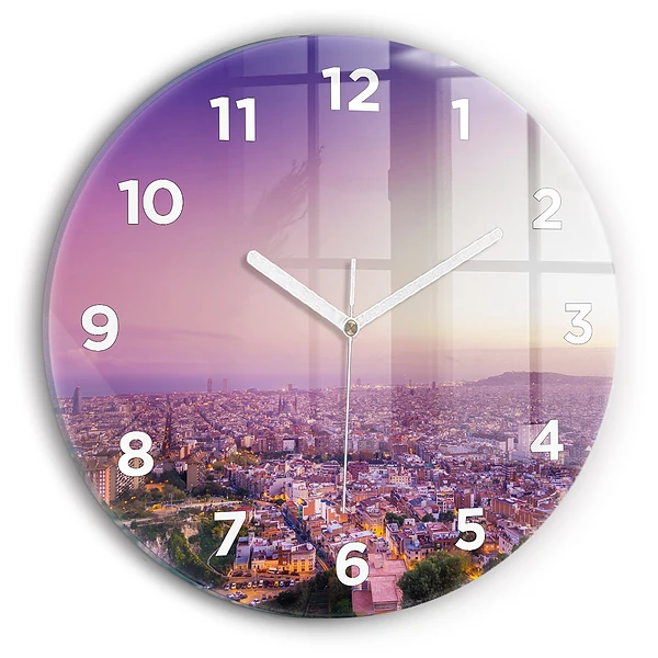 Wanduhr rund mit motiv Barcelona Bunker El Carmel