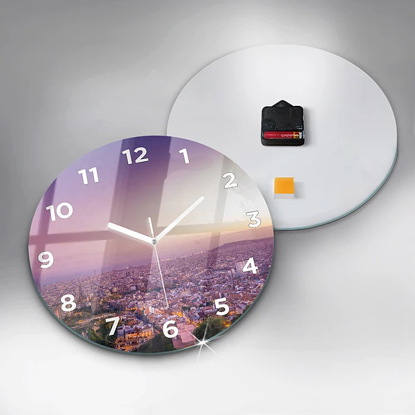 Wanduhr rund mit motiv Barcelona Bunker El Carmel