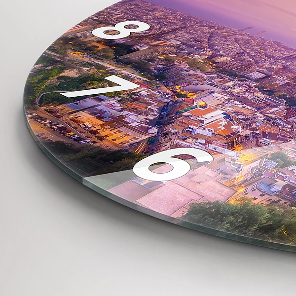 Wanduhr rund mit motiv Barcelona Bunker El Carmel