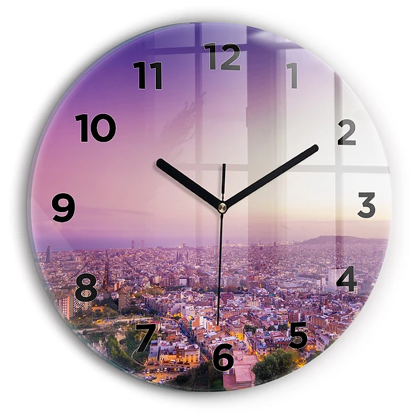 Wanduhr rund mit motiv Barcelona Bunker El Carmel