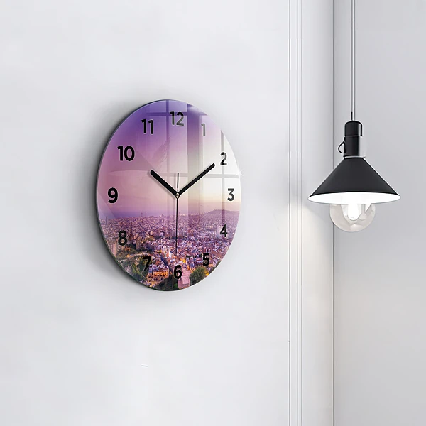Wanduhr rund mit motiv Barcelona Bunker El Carmel