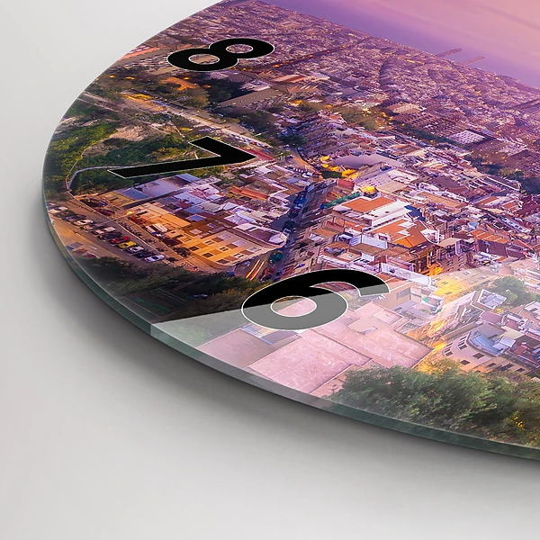 Wanduhr rund mit motiv Barcelona Bunker El Carmel
