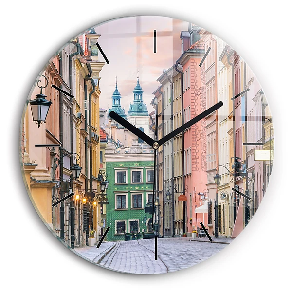 Wanduhr rund Alte Stadt in Warschau