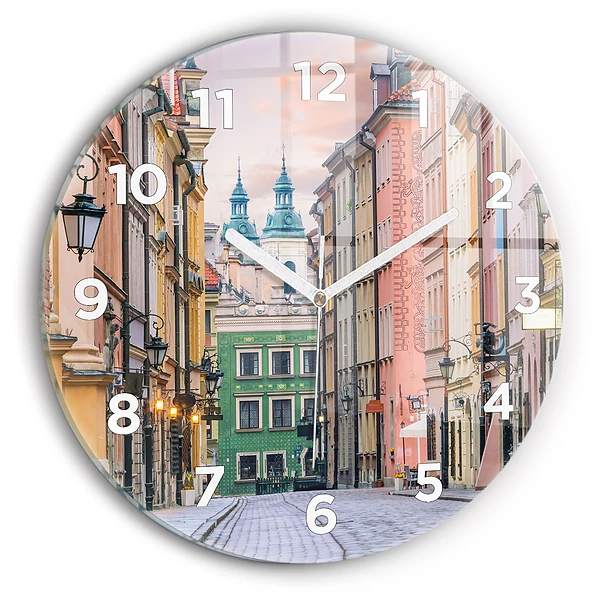 Wanduhr rund Alte Stadt in Warschau