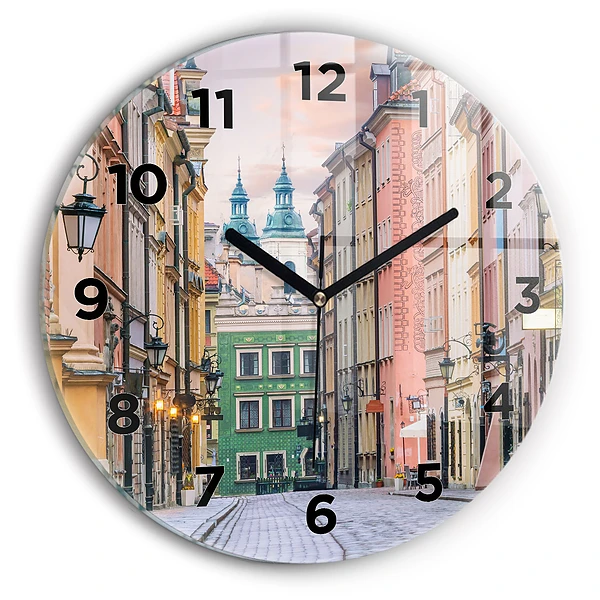 Wanduhr rund Alte Stadt in Warschau