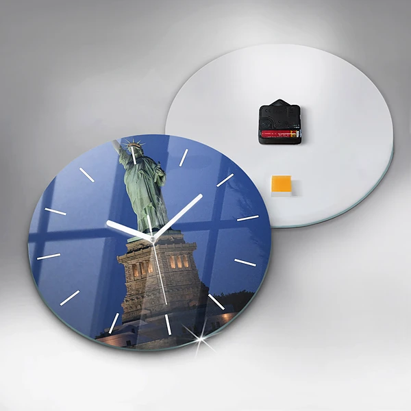 Wanduhr rund Freiheitsstatue in New York
