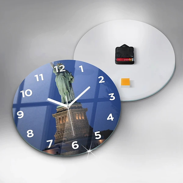 Wanduhr rund Freiheitsstatue in New York