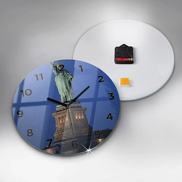 Wanduhr rund Freiheitsstatue in New York