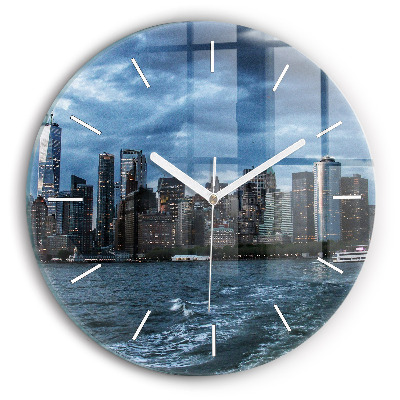 Wanduhr rund Panorama von New York City
