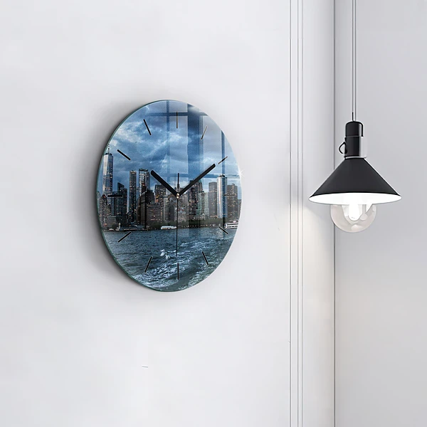 Wanduhr rund Panorama von New York City
