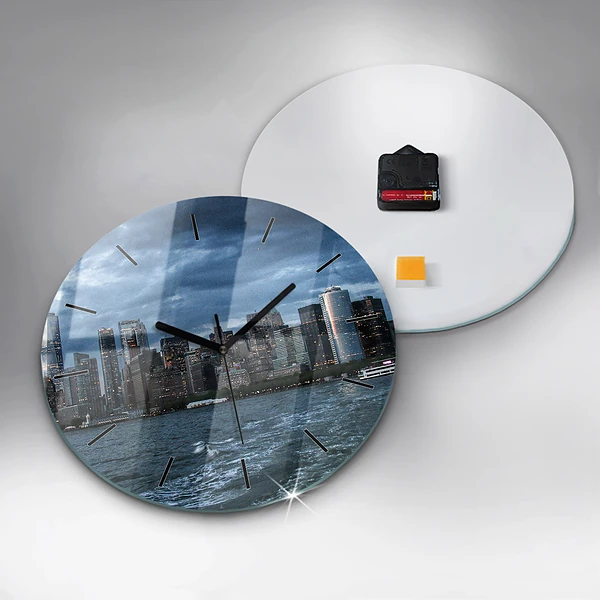 Wanduhr rund Panorama von New York City